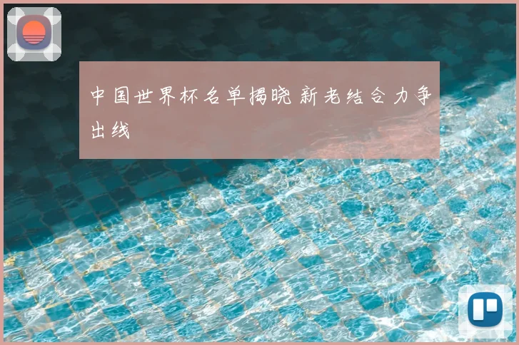 中国世界杯名单揭晓 新老结合力争出线